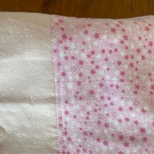 Baby Blanket, Throw or Pet Blanket: Pink & White Stars